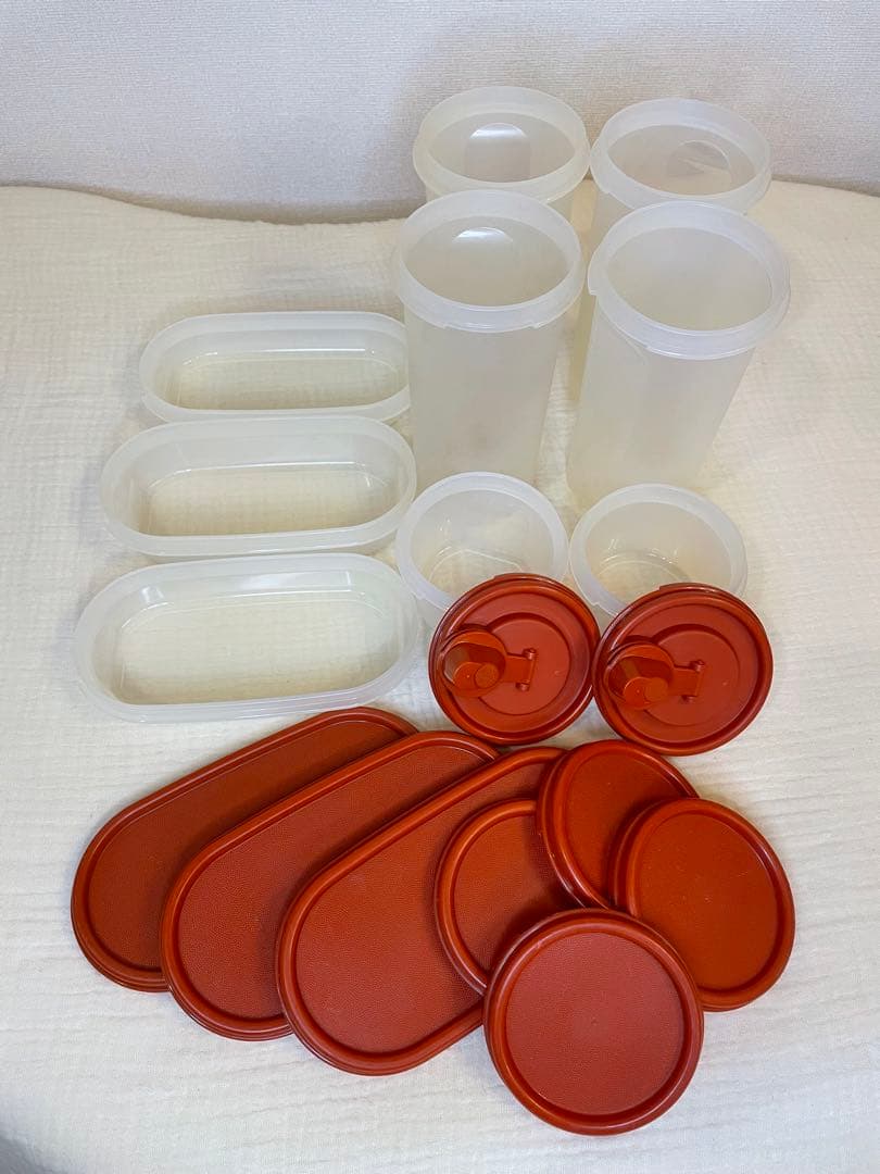 美品 タッパーウェア ＭＭだ円 ディスペンサー９個セット食品保存容器