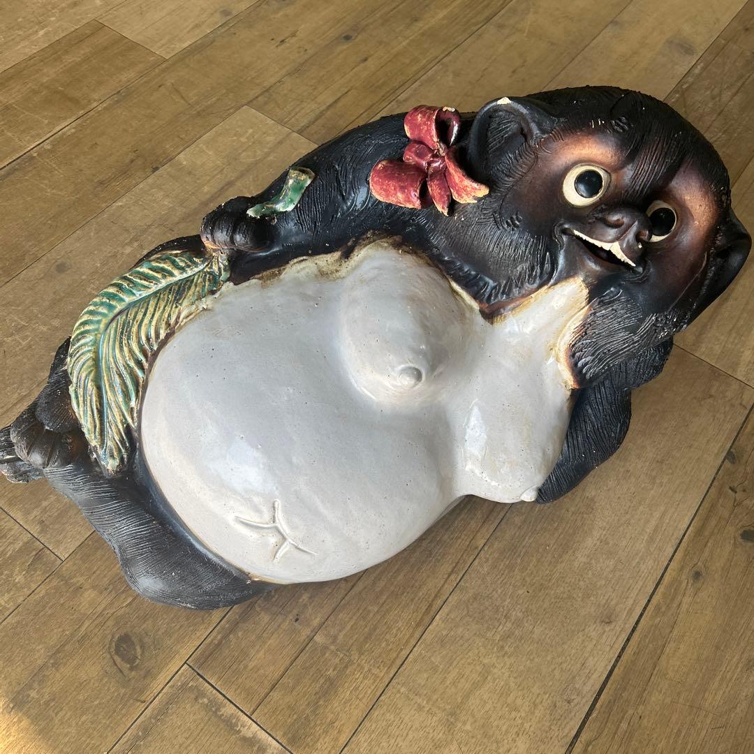 レア　骨董品　狸　タヌキ　たぬき　オブジェ　陶器　貴重