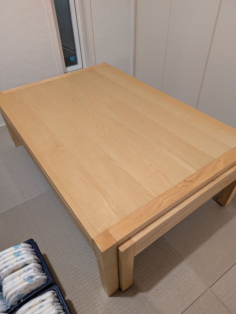 【お値下げ】エクステンションリビングテーブル Elcua 幅120-200cm