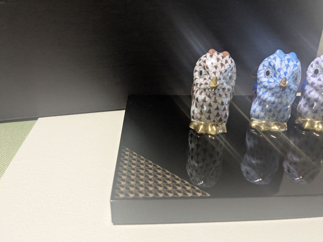 フクロウの陶磁器置物 7個セット