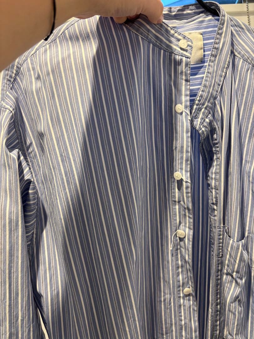 TODAYFUL ストライプオーバーシャツ　SAX