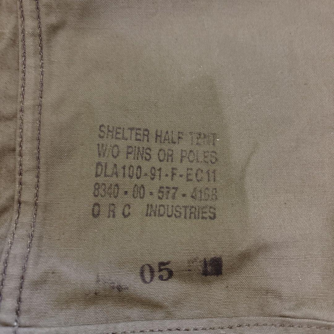 US パップテント ハーフシェルター 2枚 ペグとポール付き 米軍 軍幕
