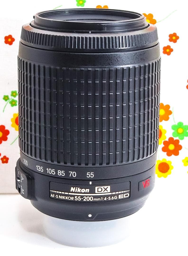 美品 ニコン Nikon AF-S 55-200m☆付属品多数！☆レンズフード付
