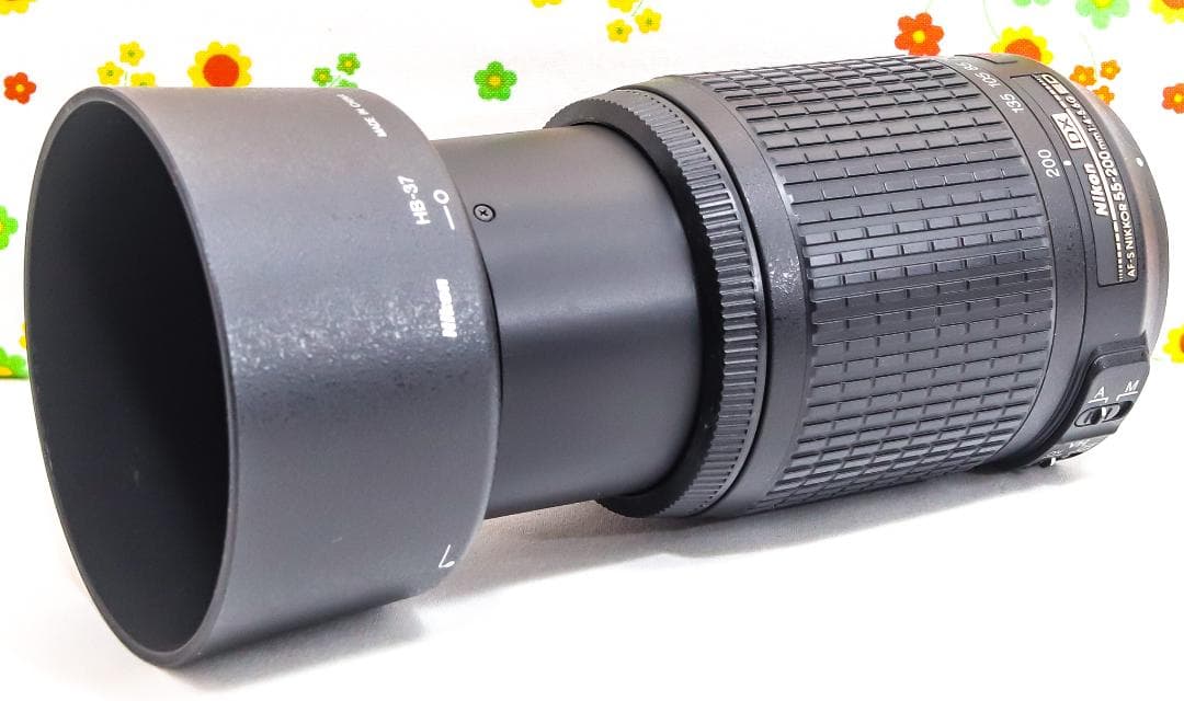 美品 ニコン Nikon AF-S 55-200m☆付属品多数！☆レンズフード付