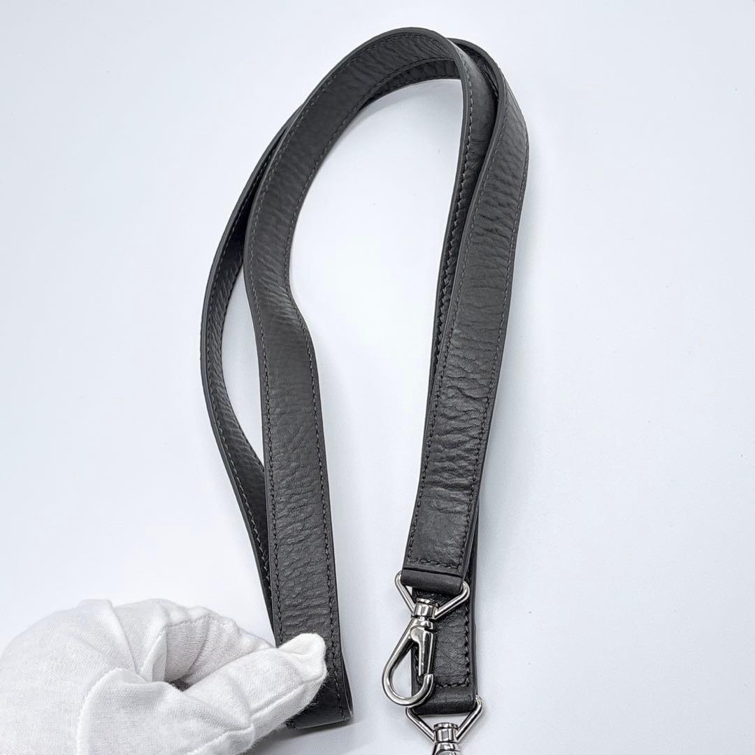 極美品✨ヒロフ HIROFU ショルダーバッグ　ランポ　シボ革　2way グレー