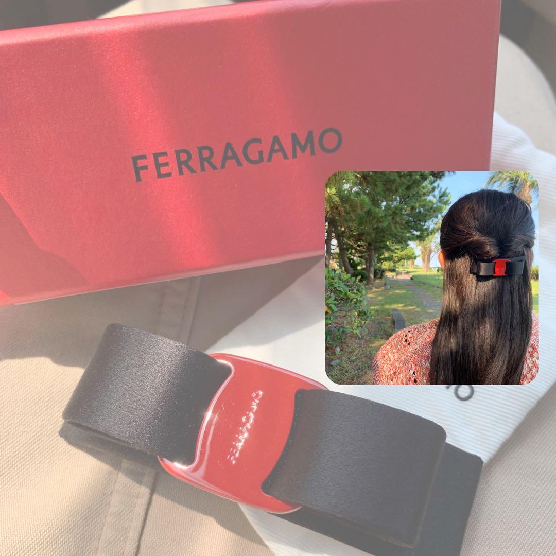 【美品】FERRAGAMO フェラガモ リボンバレッタ　ヴァラ