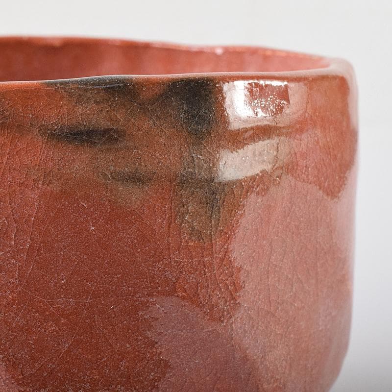 茶道具　楽焼　佐々木松楽造　赤楽茶碗　共箱　C　R8673