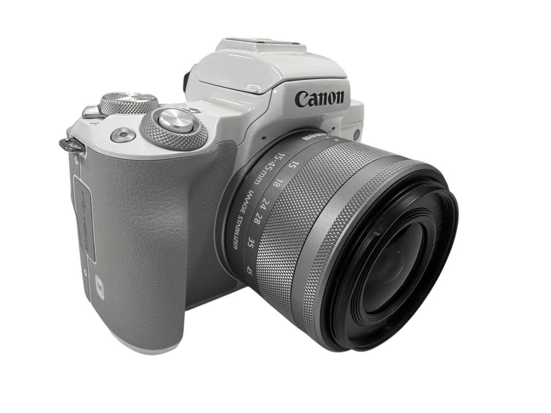 美品 完動品！Canon EOS Kiss M ホワイトEF-M 15-45mm