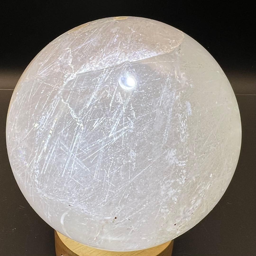 ✳️専用‼️特大 存在際立つ極上丸玉✨虹入り 水晶 丸玉 ルチル 角閃石 天然石