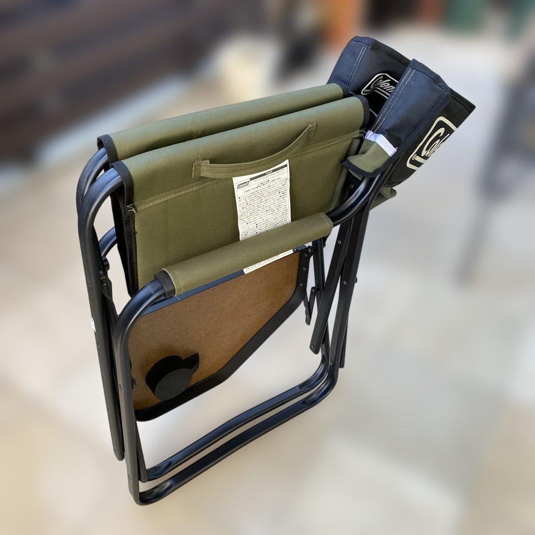 コールマン（Coleman）サイドテーブル付デッキチェア（オリーブ）2脚セット