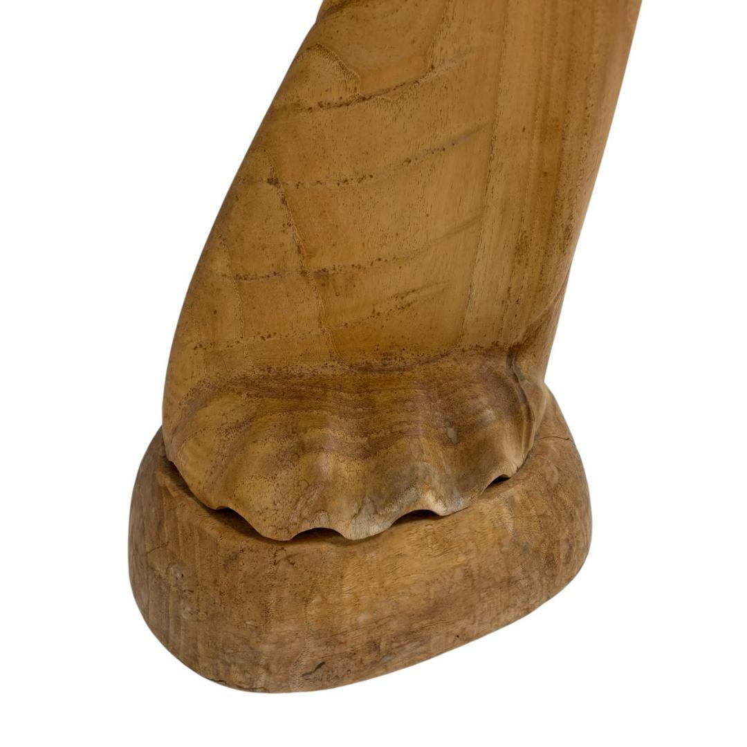 高さ153㎝　木彫り　木像　女性像　人魚　アンティーク　オブジェ　バリ調