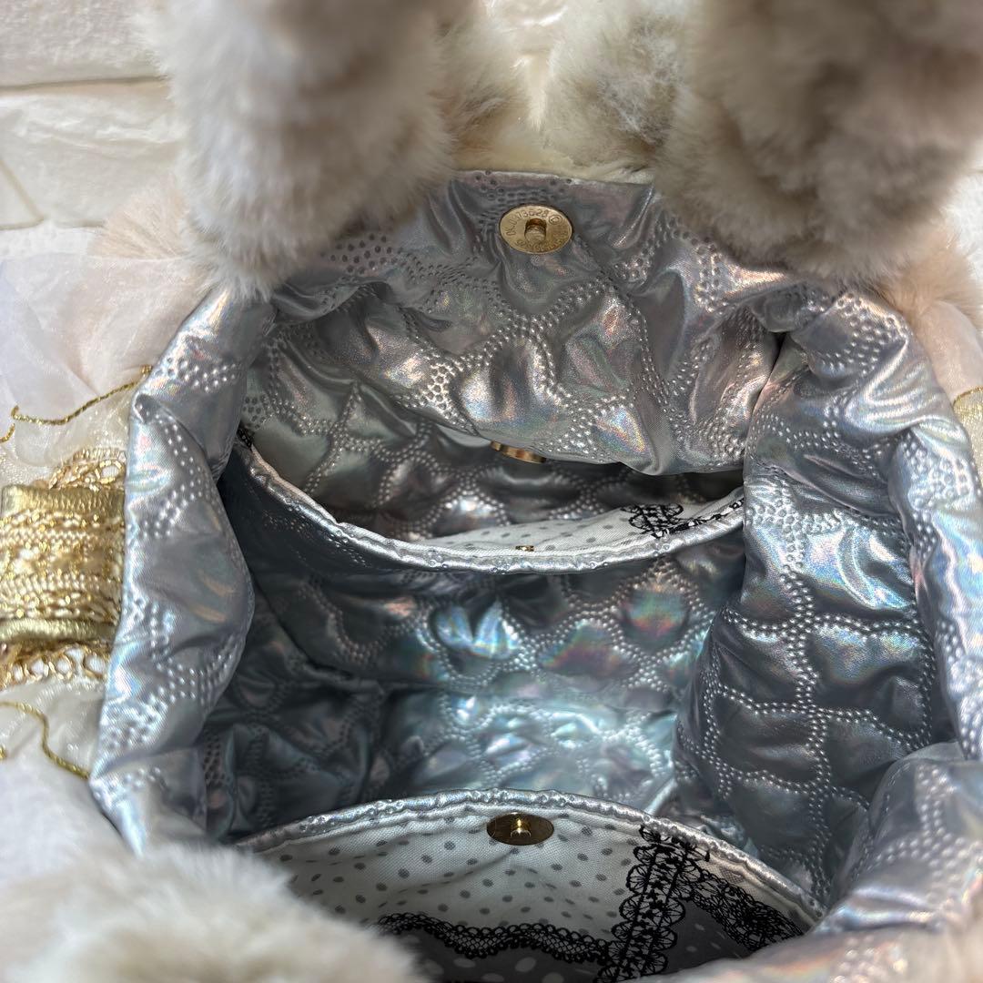 黒*こ様 コヤンイサムチョン　ハンドメイド　フリルファーバッグ　ベージュヒョウ柄