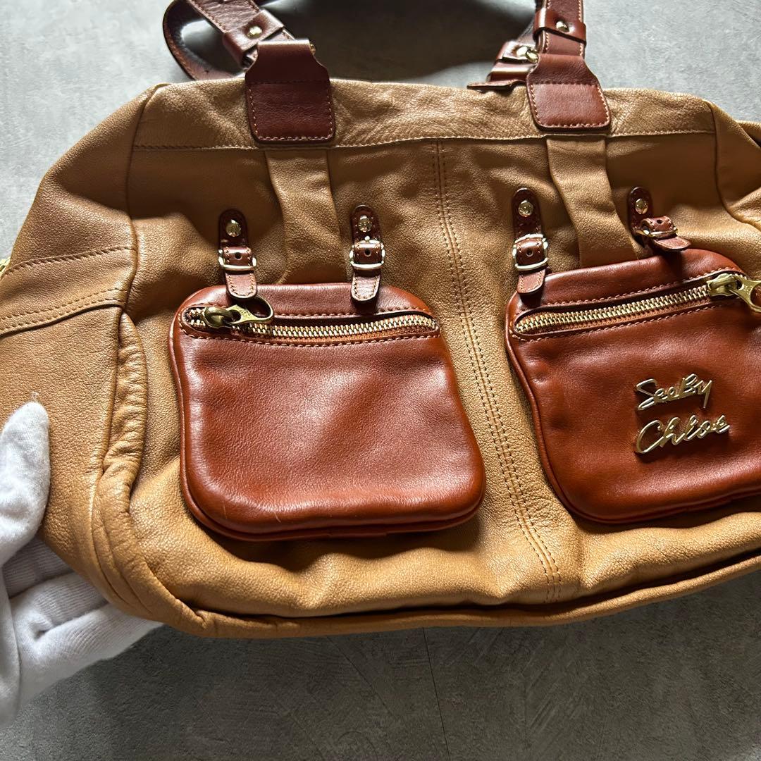 バッグ see by chloe grunge shoulder bag brown