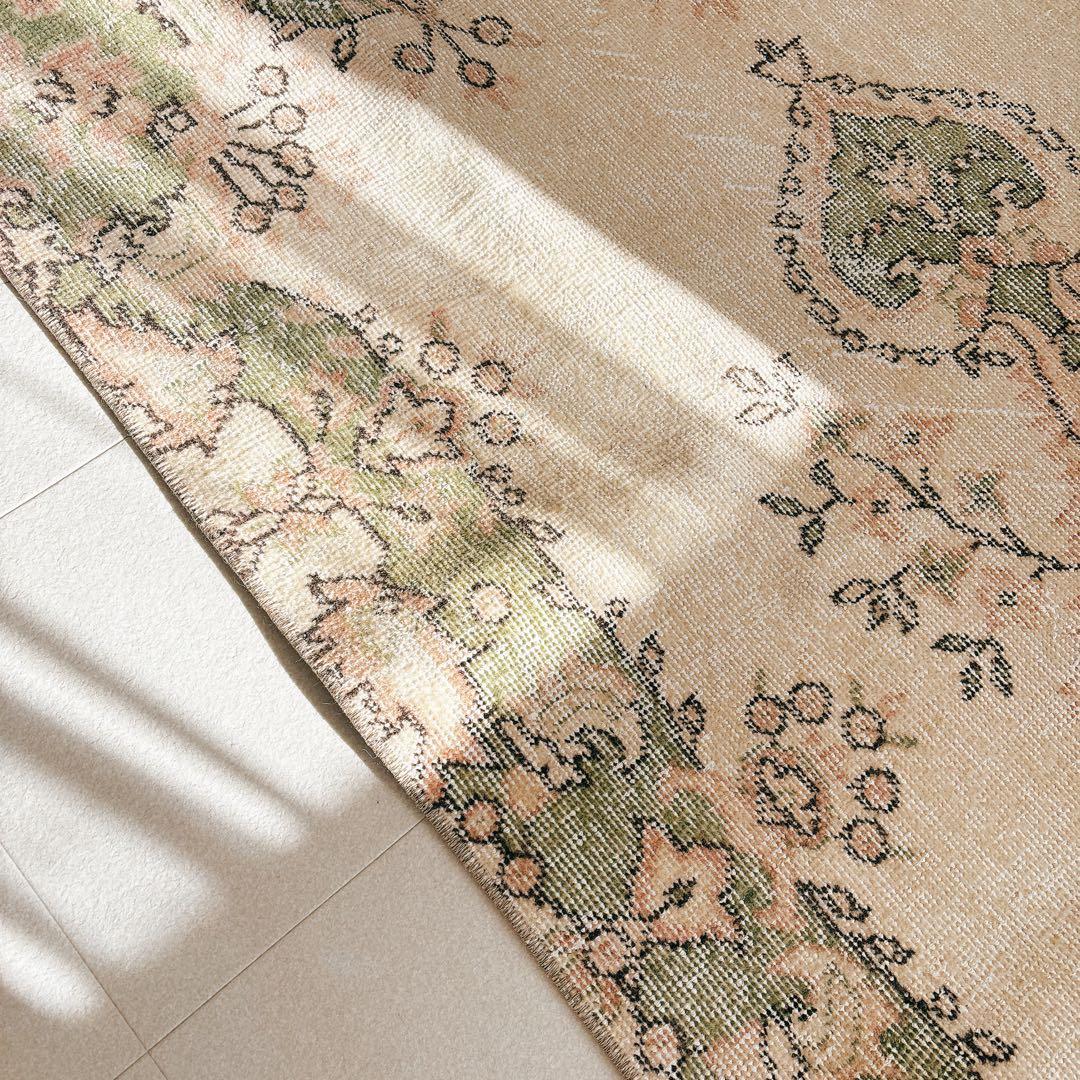 トルコ　ヴィンテージラグ　グリーン