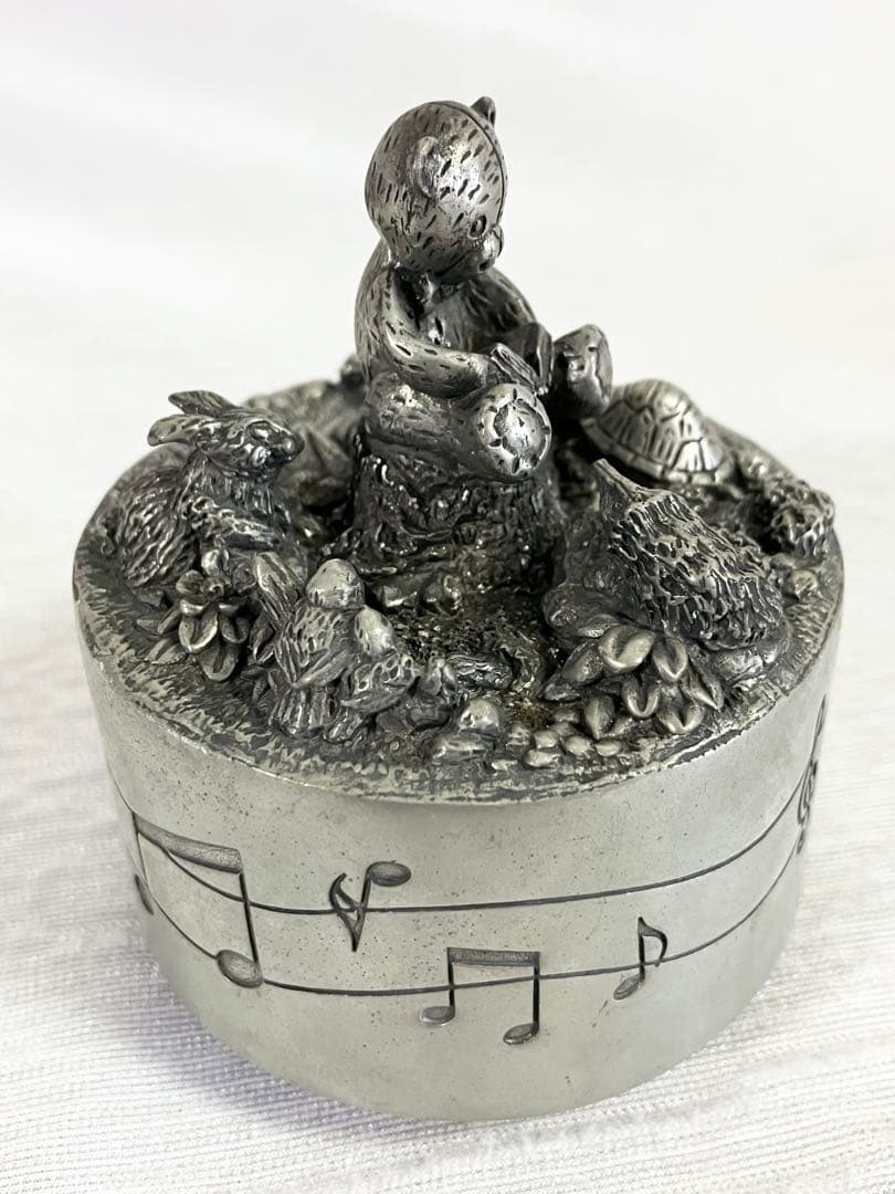 ロイヤル・セランゴール テディベア オルゴール　ピューター製　アンティーク