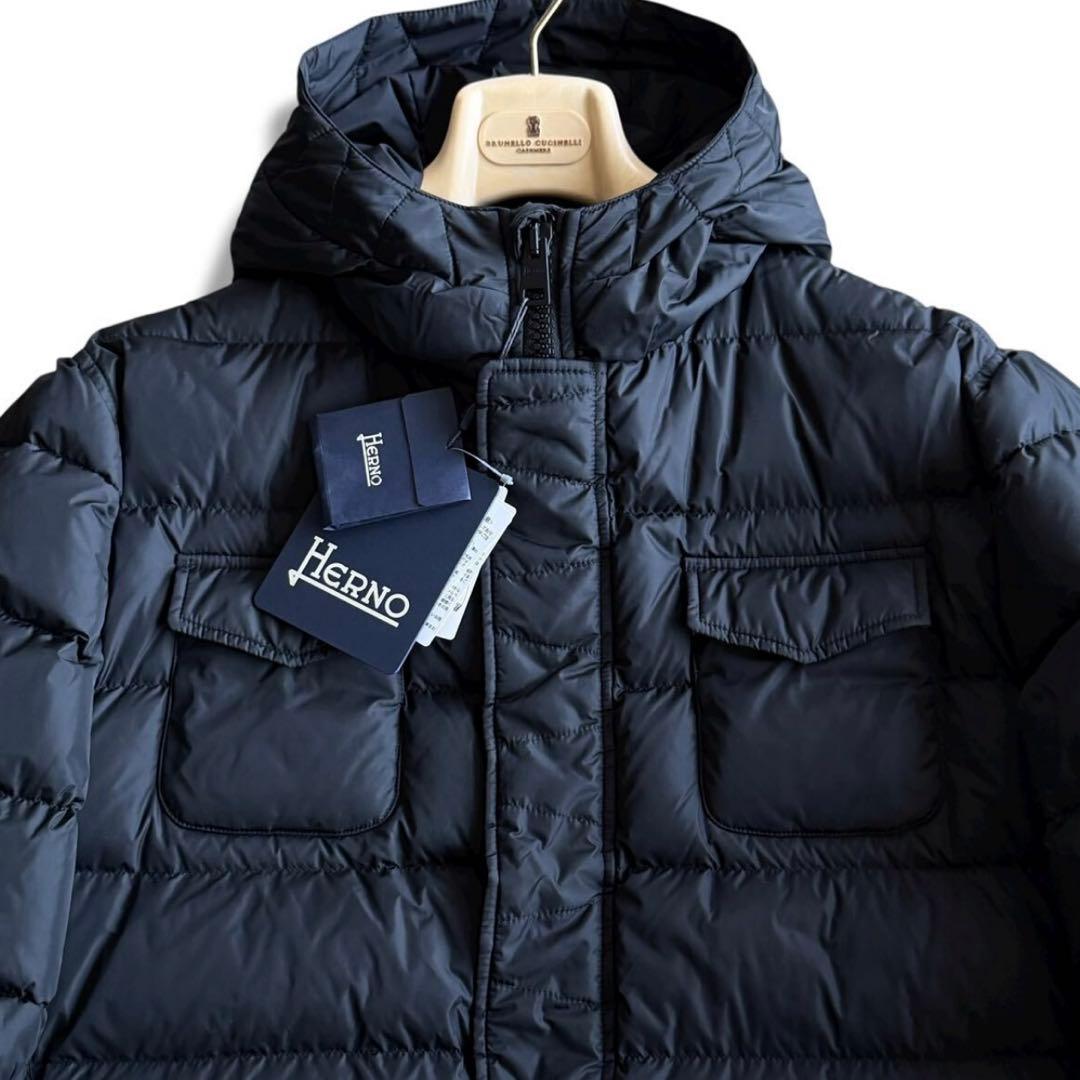 新品タグ付/XXXL HERNO ヘルノ ダウン　ネイビー 54 メンズ