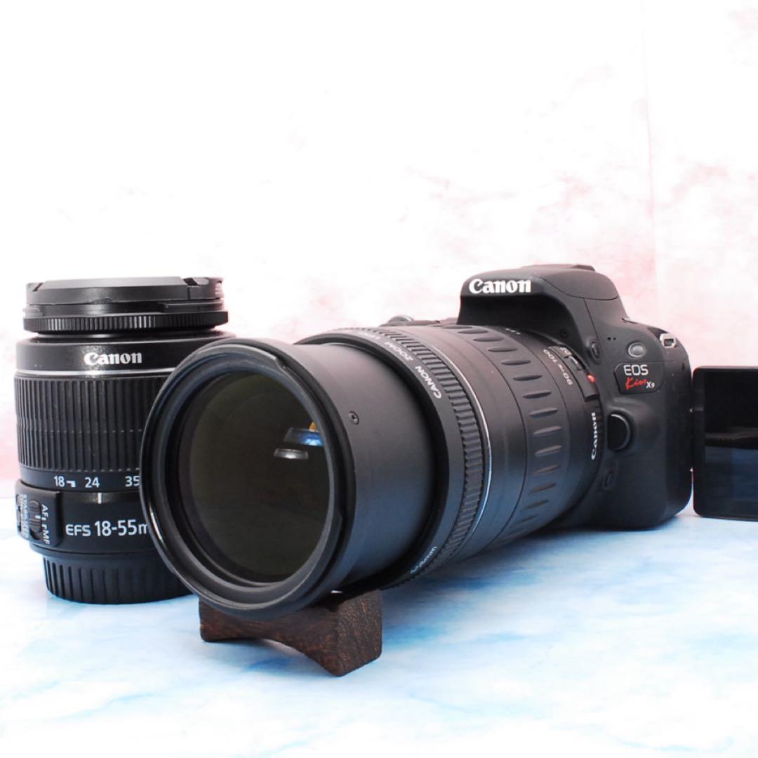 キャノン kiss X9☆一眼レフカメラ☆手ぶれ補正標準＆超望遠☆スマホ転送