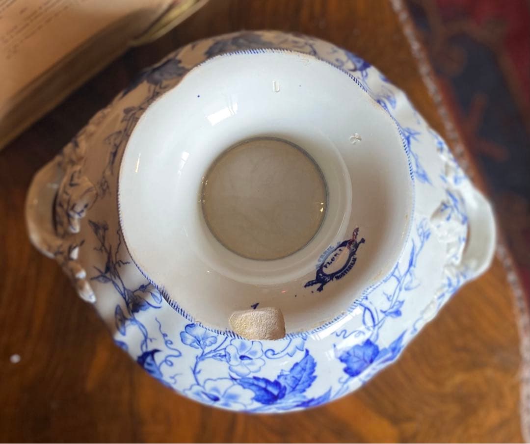 フランス アンティーク クレイユモントロー 窯 スーピエール19世紀　大きめ