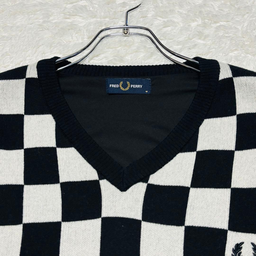 希少 ビームスゴルフ 別注 フレッドペリー 防風 セーター チェッカーフラッグ柄