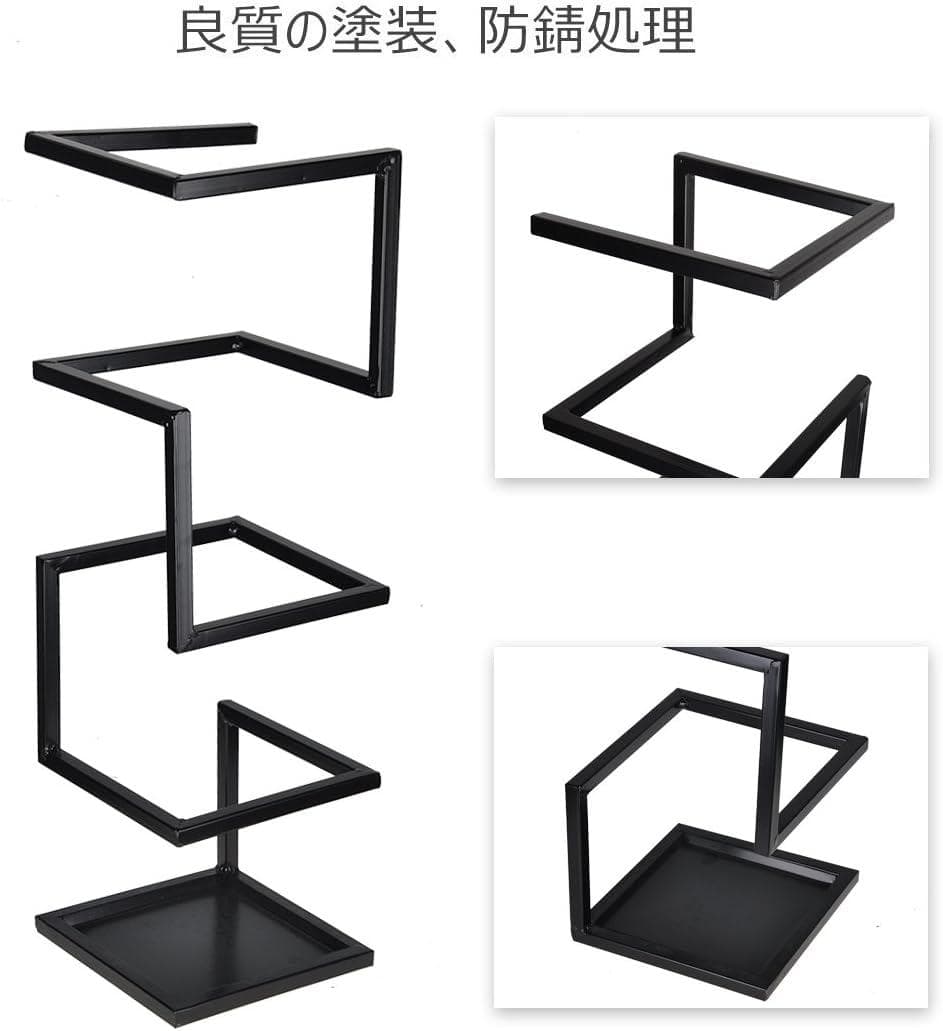 スリムデザイン傘立て，長傘と折りたたみ傘対応，玄関収納に最適，ブラック