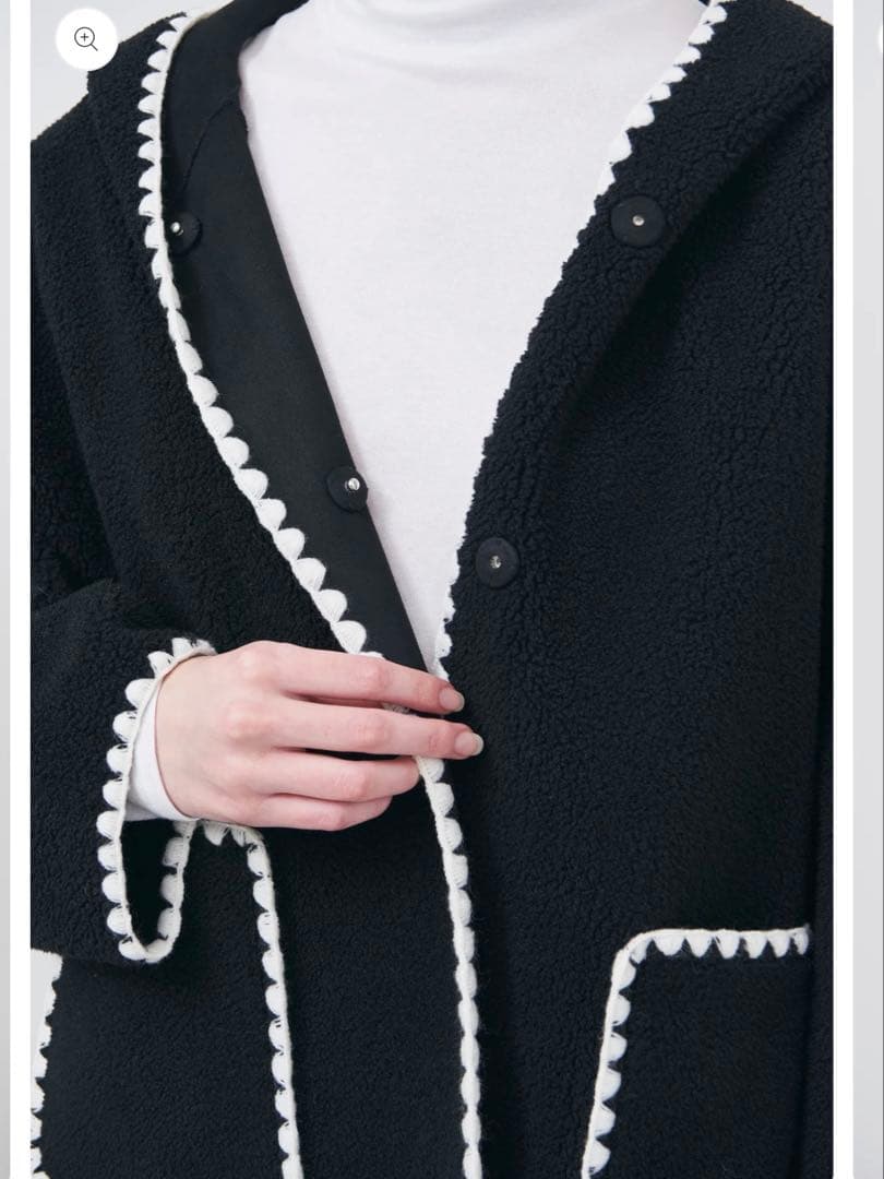 Liten リテンScallop Boa Hoodie / Black 【新品】