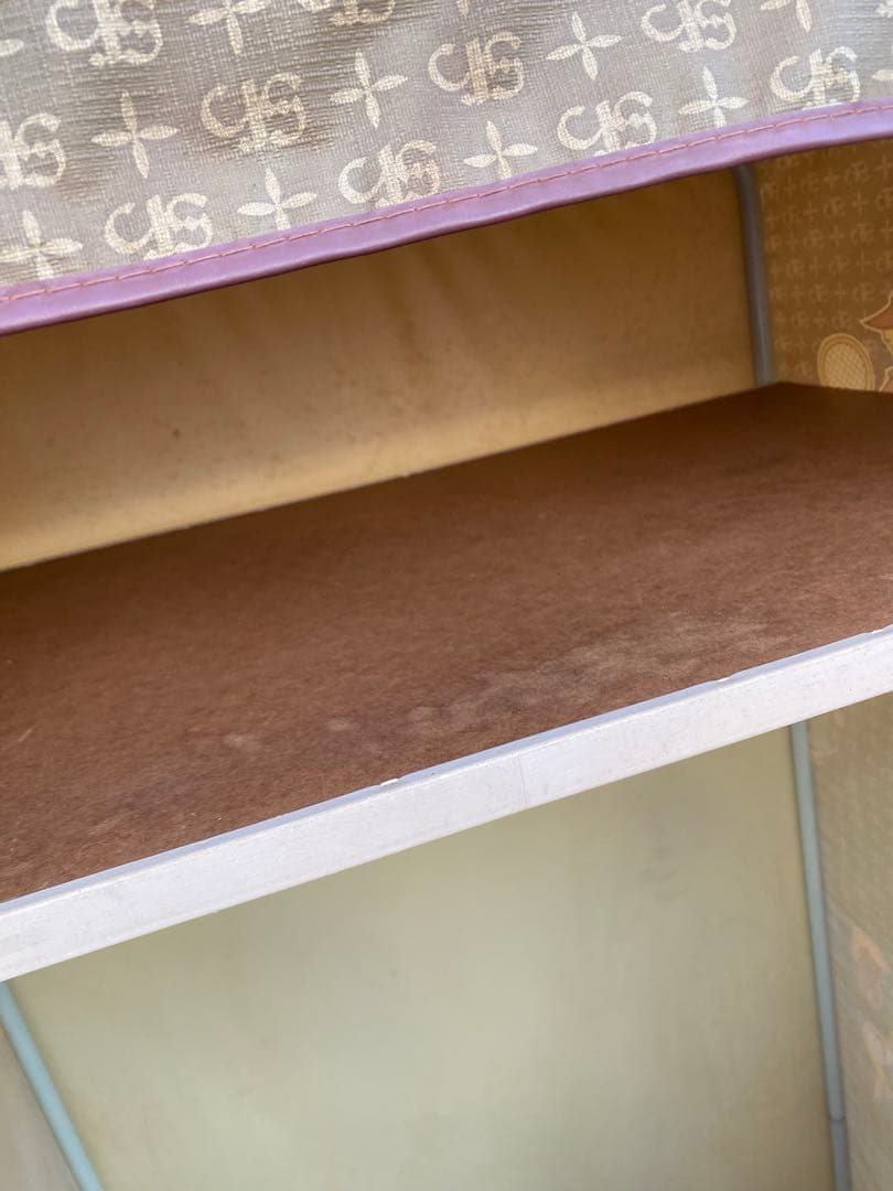 カバー付きワードローブ　レトロ　スチールラック　ビニールクローゼット　ファンシー