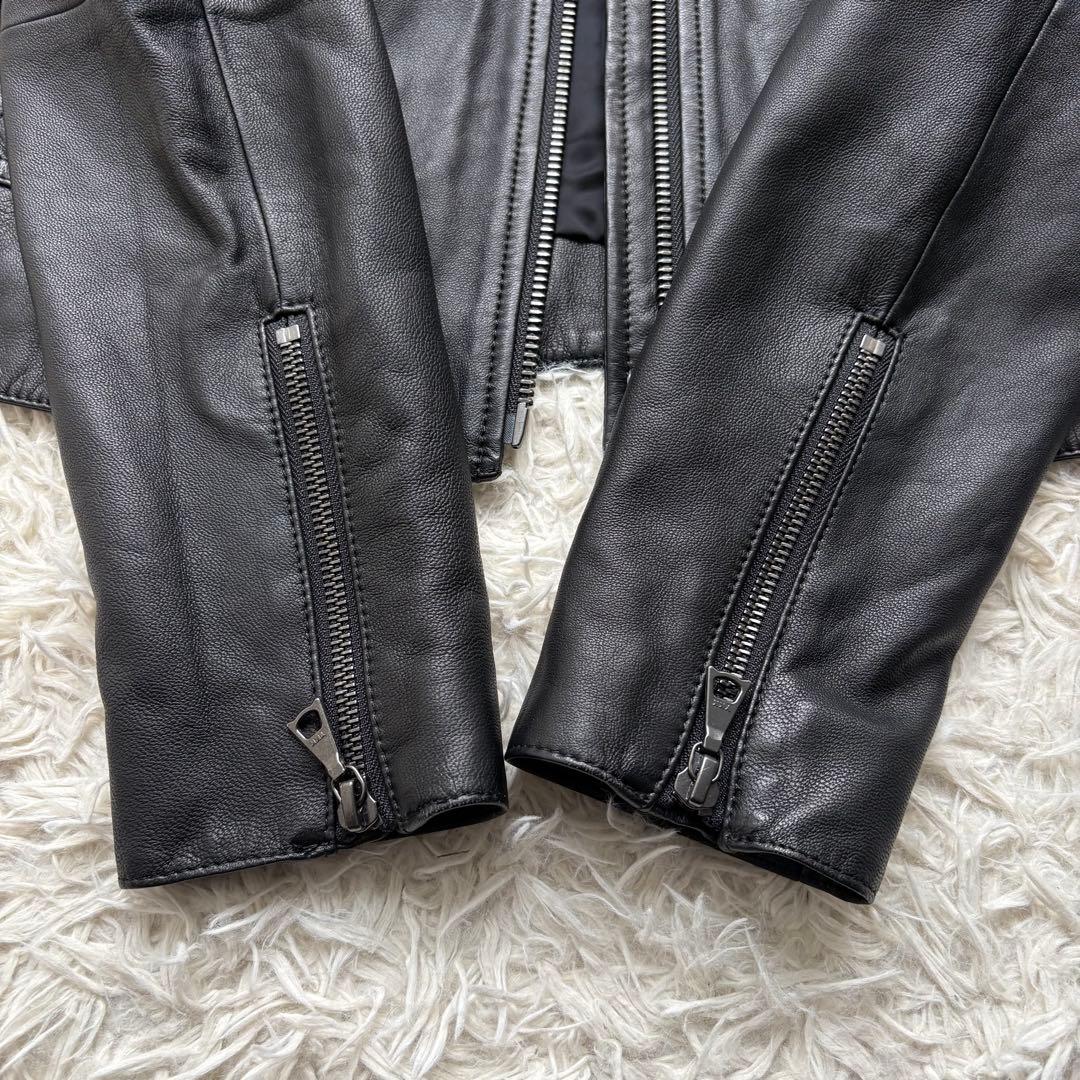 新品タグ付き♡セオリー シングルライダース レザージャケット 羊革 黒 S
