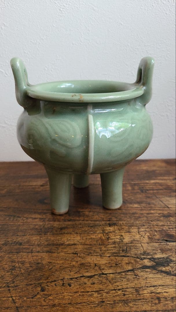 《美品》青磁三足香炉