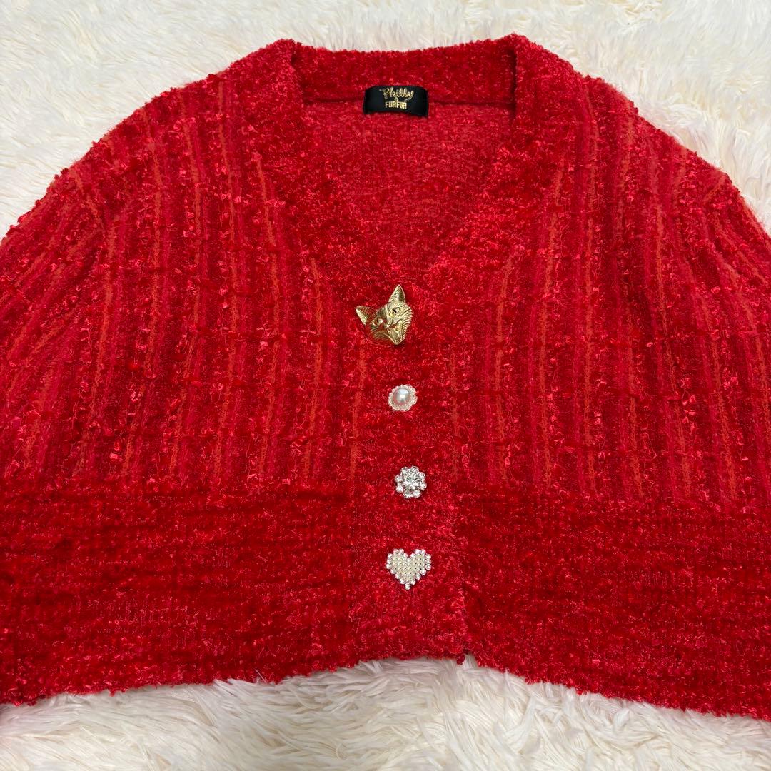 【未使用級】2025SS 美品 furfur フィリーチョコレート猫カーディガン