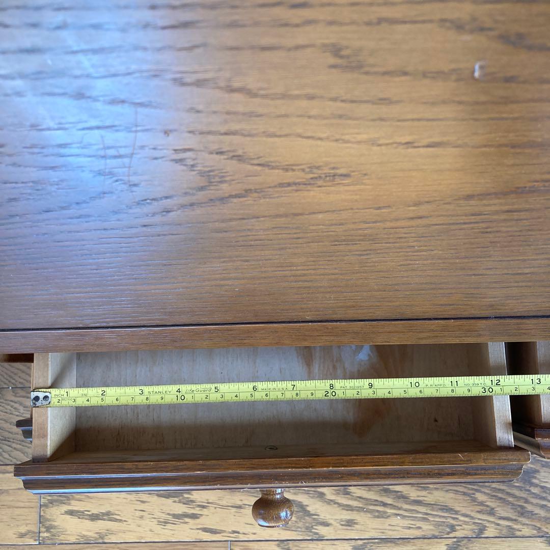 越後民芸　ライティングビューロー木製座卓 引き出し付き