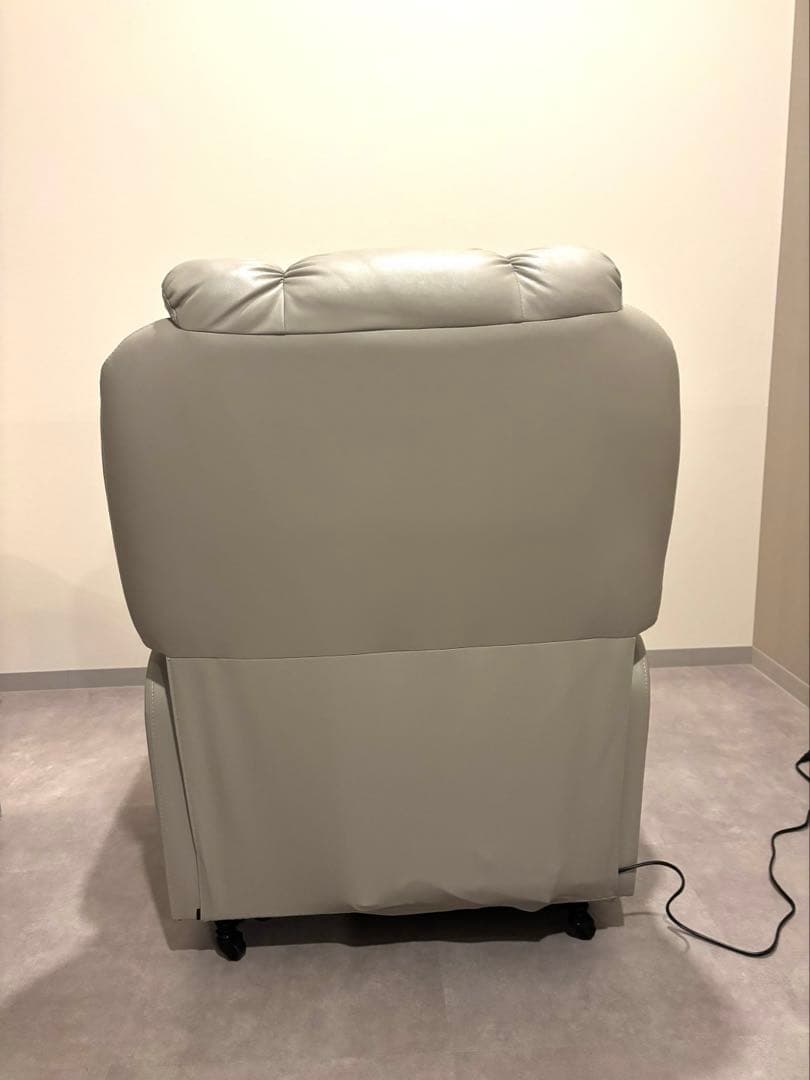 電動リクライニングソファ チェア リラックス ネイル マツエク（グレージュ）