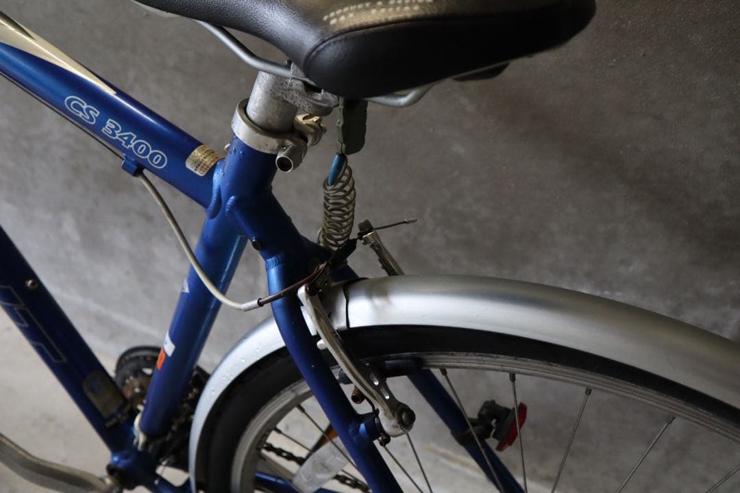 【引取り限定】Giant cs3400 クロスバイク 青 キャリア付き