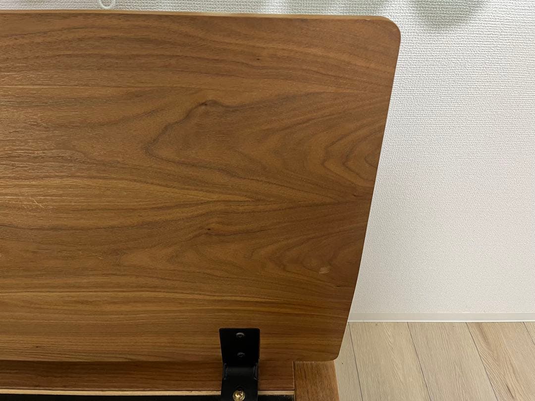 無印 シングルベッドフレーム ウォールナット ヘッドボード付き