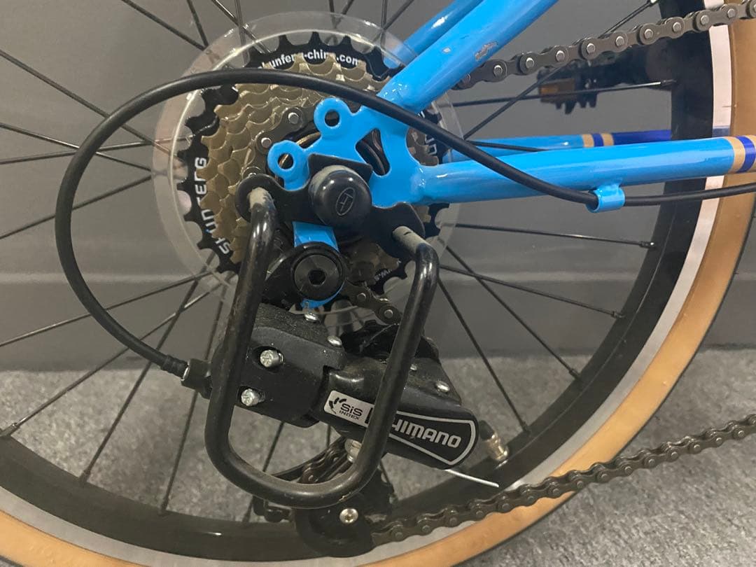 【美品】未使用PANTHER 折りたたみ自転車 7段変速 軽量コンパクト ブルー