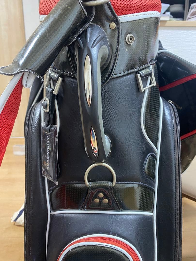 J.LINDEBERG キャディバッグ ブラック/レッド