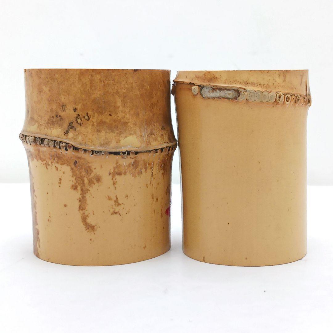 Y3380-6 茶道具 黄梅院 太玄老師 竹蓋置 2個セット 共箱　　う