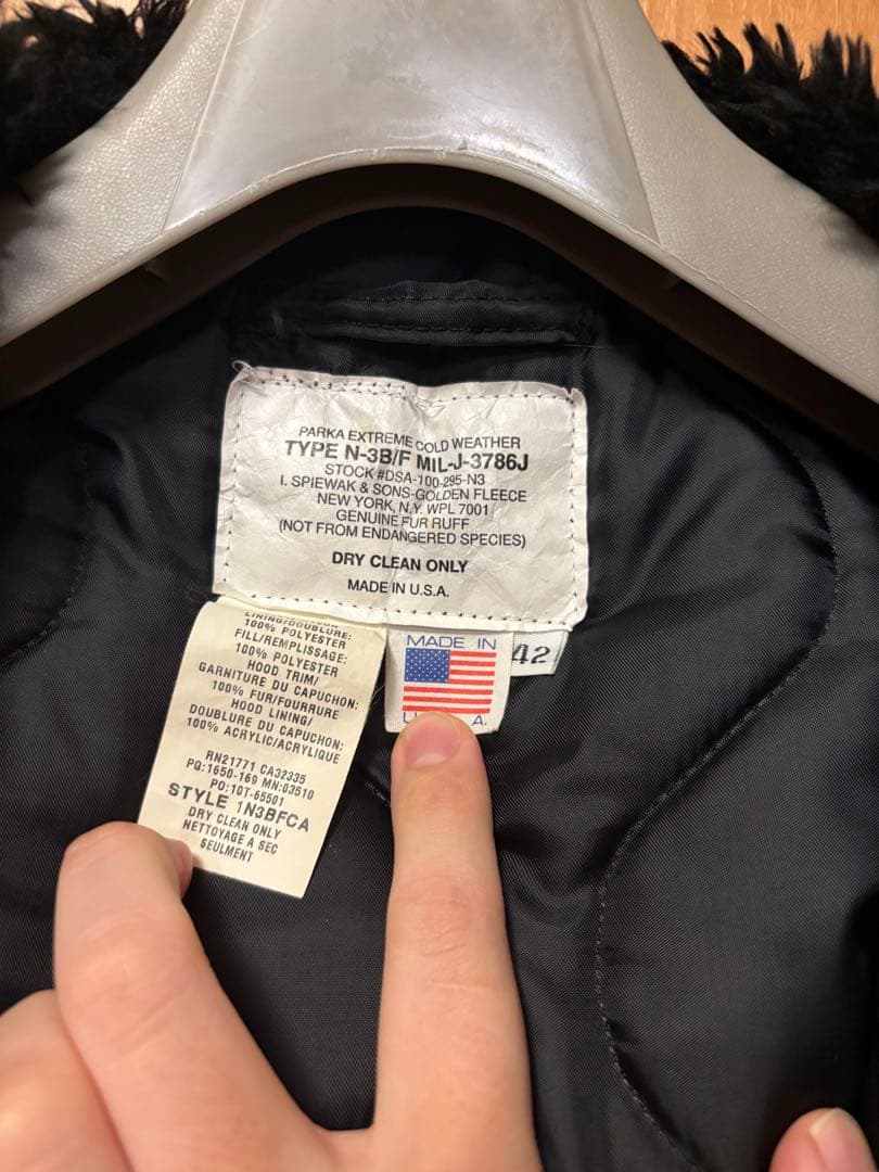 XLサイズ42美品希少廃盤スピワックSPIEWAKブラックN-3Bタイタンクロス