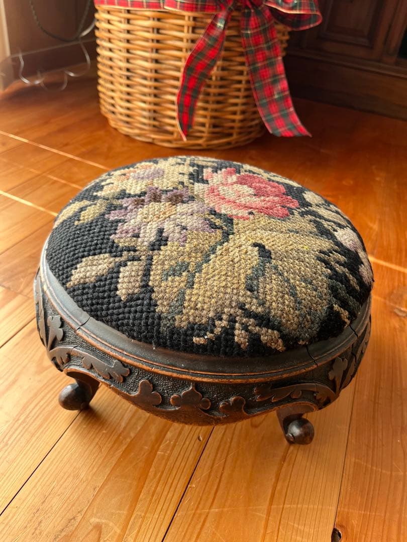 アンティーク　イギリス　フランス　オットマン　プチポワン②