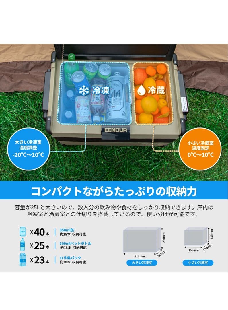 EENOUR ポータブル冷蔵庫 32L