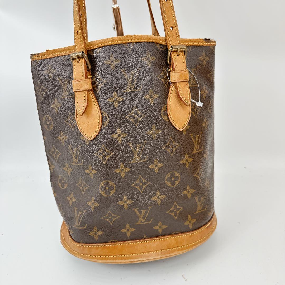 ベタなし　ルイヴィトン　モノグラム　プチバケット　ハンドバッグ