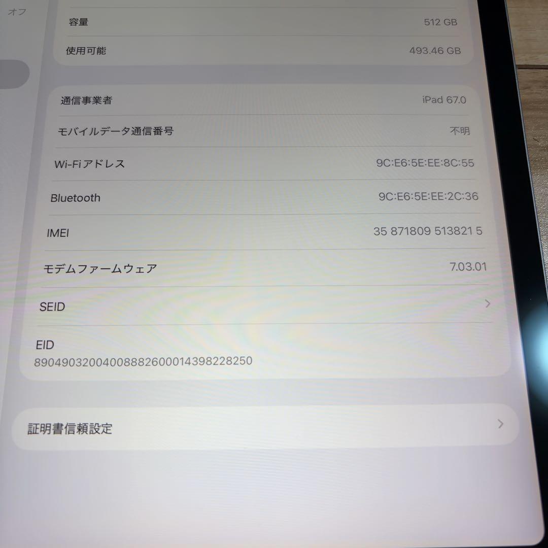 iPad Pro 12.9 第3世代 512GB シルバー Cellular