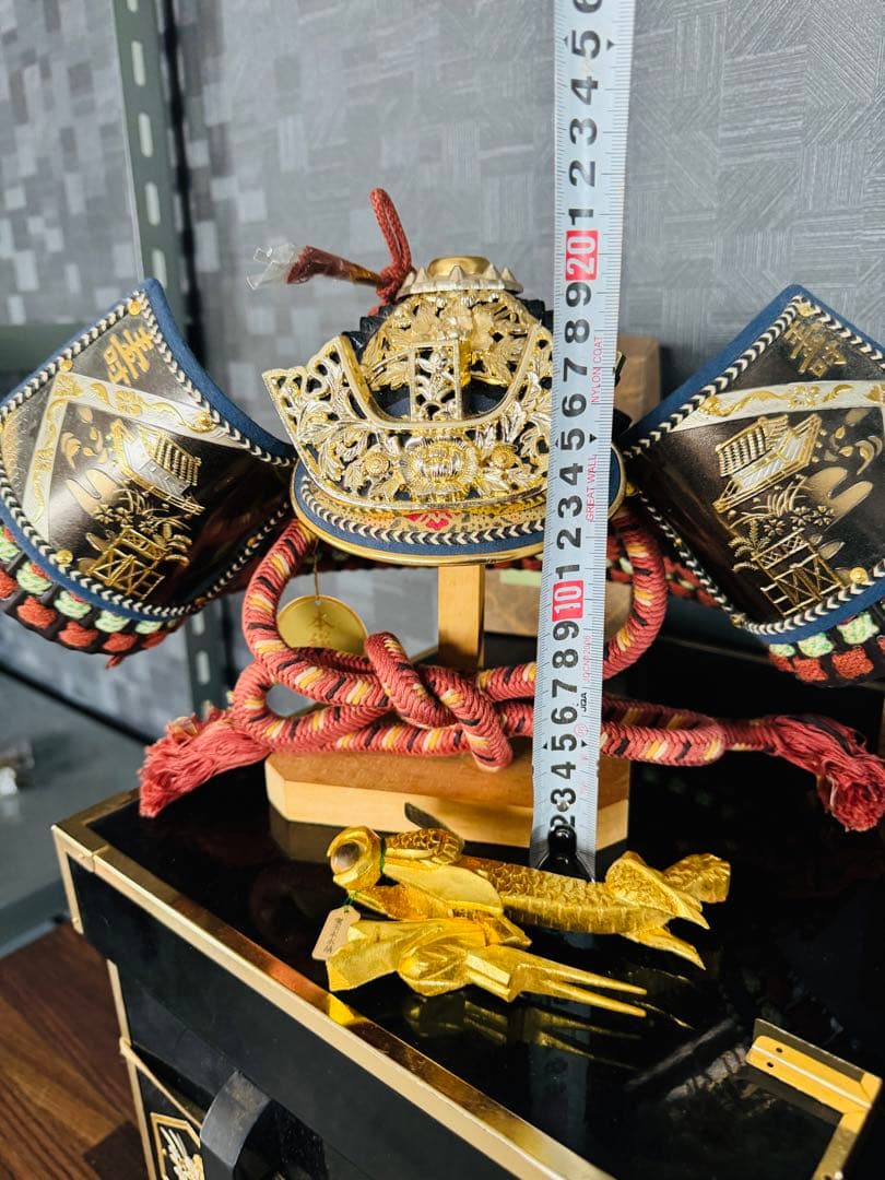 秀鳳作 鎧兜 兜飾り かぶと 五月人形 鎧 甲冑 置物 美術品 日本 伝統