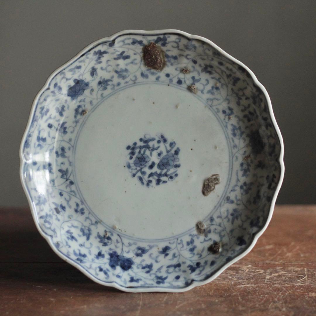 古伊万里 元禄伊万里 藍柿右衛門 中皿 No.6 古美術 古道具 アンティーク