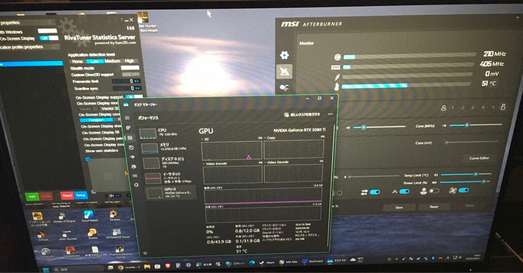GeForce RTX 3080 Ti SUPRIM X 動作品