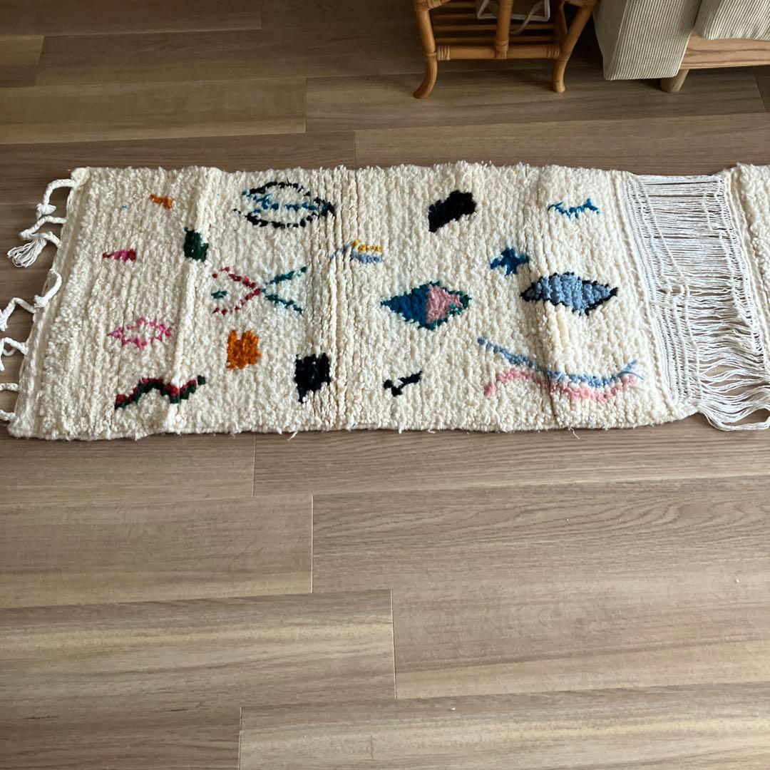 モロッコ　ラグ　アジラル　カラフル　2点