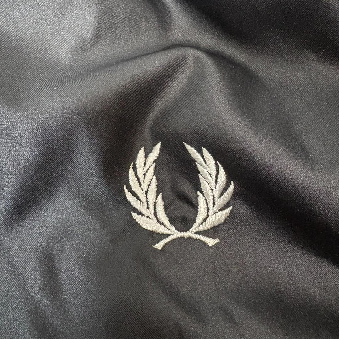 90s FRED PERRY フード付き コーチジャケット ナイロン 黒系 L