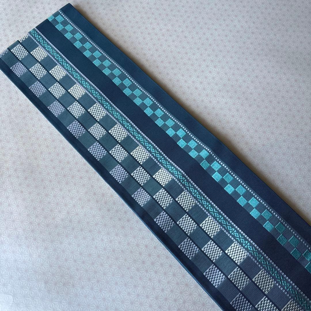 OB79本場筑前博多織小袋帯　半幅帯　椿 本袋　正絹　新品