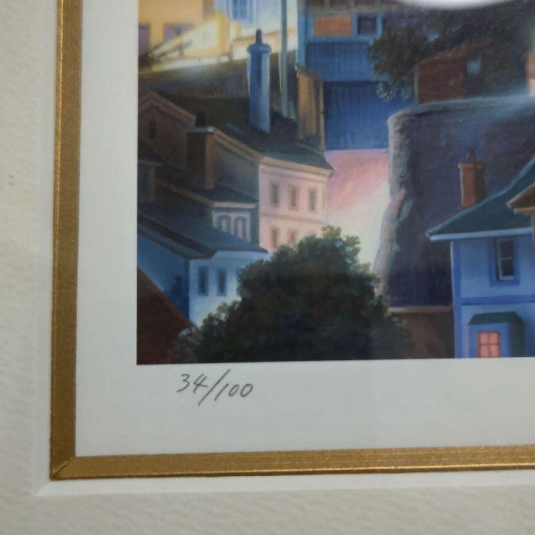 塚本馨三 シルクスクリーン版画「ムーンファンタジー」 額縁入り 証明書付