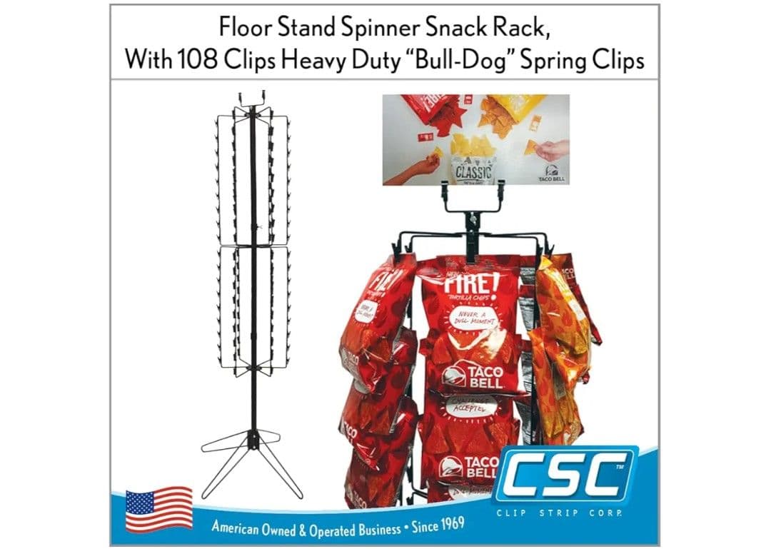 【A216】フロアスタンド　スピナースナックラック　108　クリップ付き