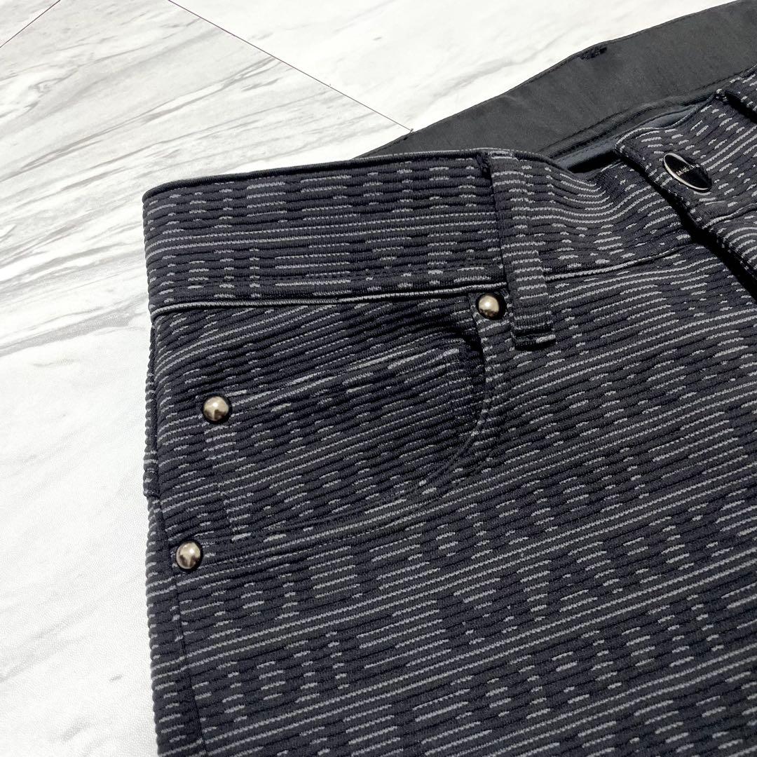 未使用級 近年⭐️マークアンドロナ ストレッチロングパンツ ジャガード 総柄 46